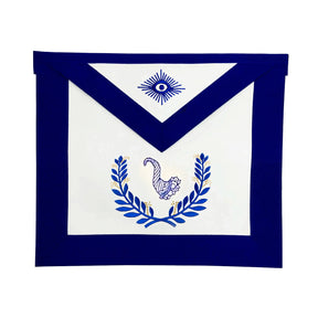 Junior Steward Blue Lodge Officer Apron - Royal Blue Wreath Embroidery