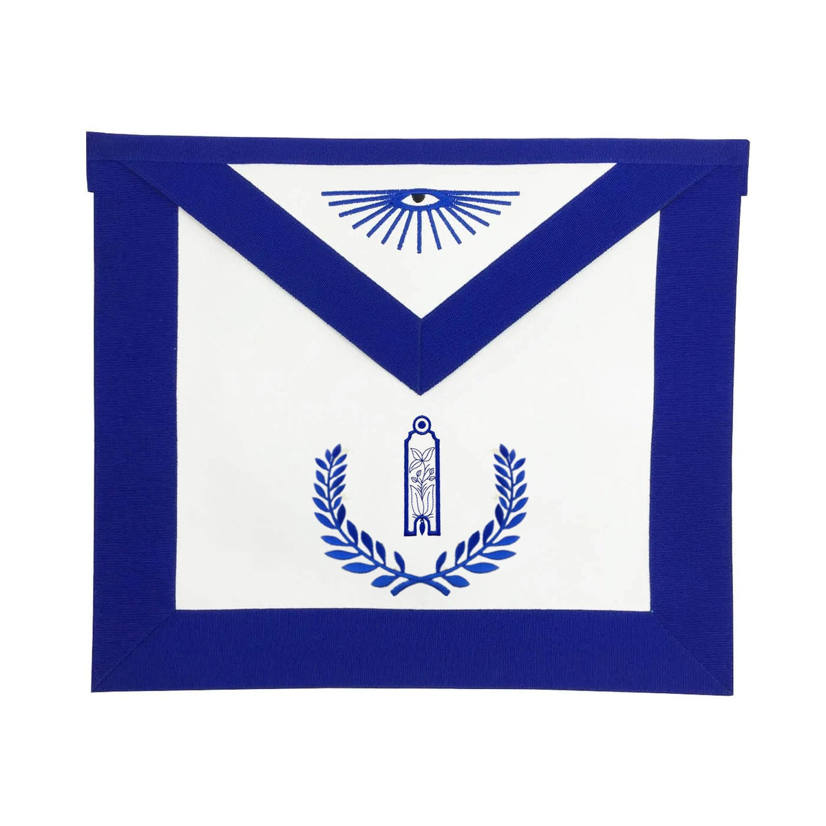 Junior Warden Blue Lodge Officer Apron - Royal Blue with Wreath