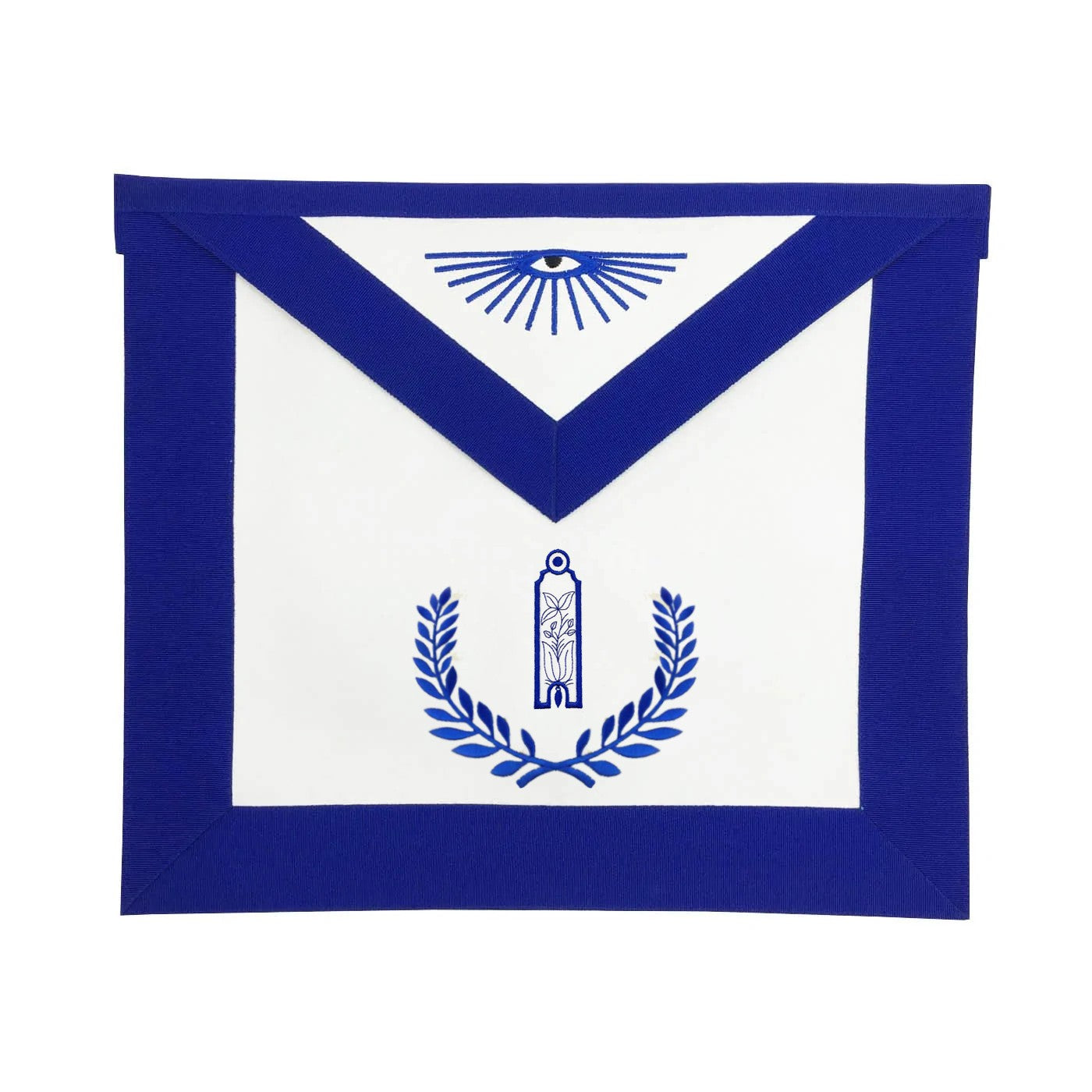 Junior Warden Blue Lodge Officer Apron - Royal Blue with Wreath