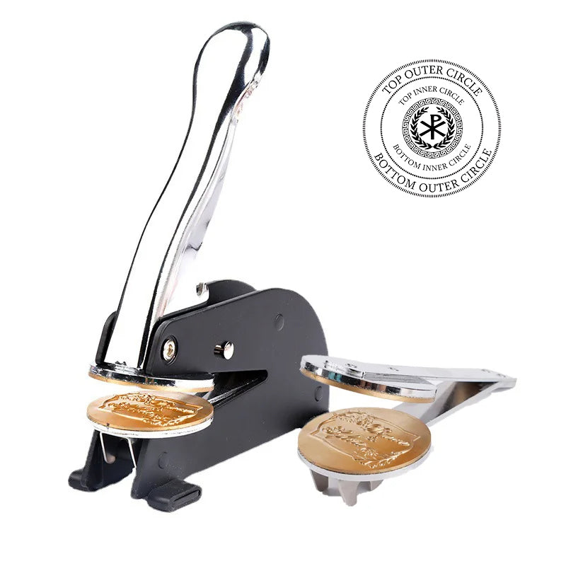 Knights of Constantinople Desktop Seal Press - Stainless Steel With Black Customizable - Bricks Masons