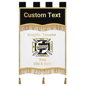 Knights Templar Banner - Personalized Machine Embroidery Golden Braid & Fringe