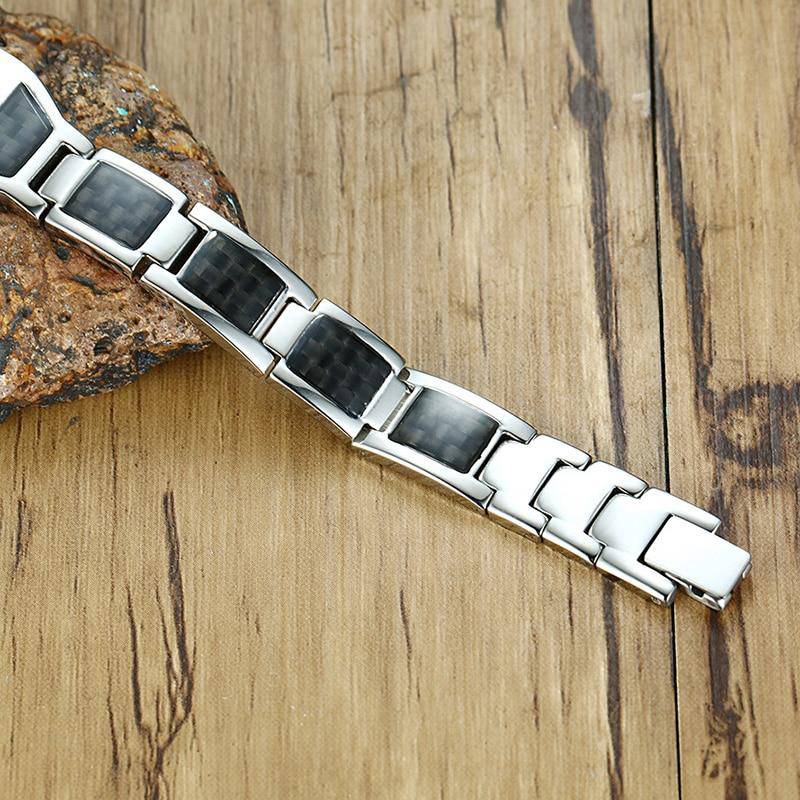 Knights Templar Bracelet - Cross Carbon Fiber Magnetic - Bricks Masons