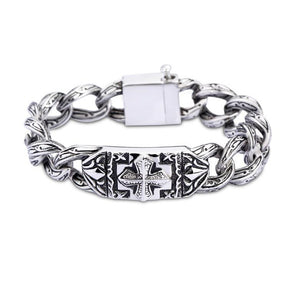 Knights Templar Bracelet - Silver Titanium Steel t