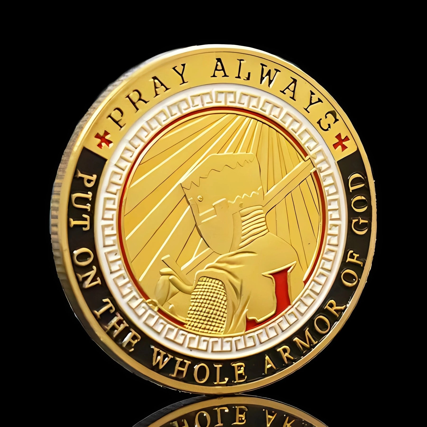 Knights Templar Commandery Coin - Pray Always Armor of God EPH 6:11-17 - Bricks Masons