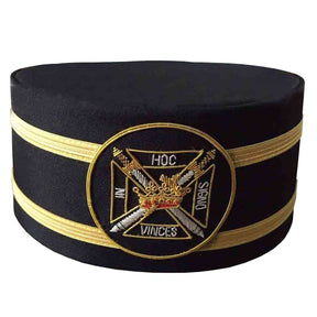 Knights Templar Crown Cap - Black Hand Embroidery