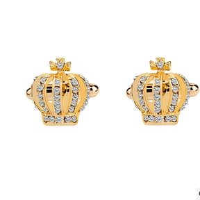 Knights Templar Cufflink - Crown † Rhinestone Various Colors