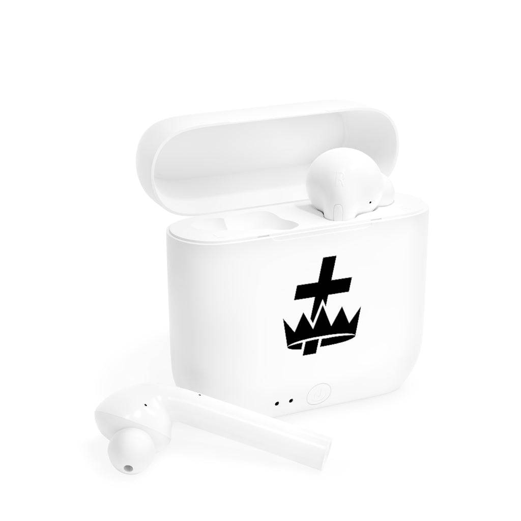 Knights Templar Earbud - White - Bricks Masons