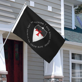 Knights Templar Flag - Crusader Motto And Cross Polyester