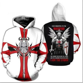 Knights Templar Hoodie - White & Red