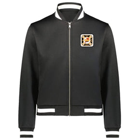 Knights Templar Jacket - Black With White Trim & Embroidered Emblem