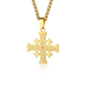 Knights Templar Necklace - Jerusalem Cross Pendant - Bricks Masons