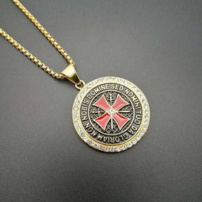 Knights Templar Necklace - Stainless Steel Gold/Silver - Bricks Masons