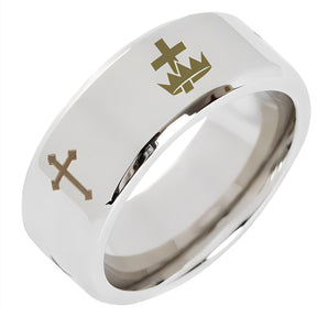 Knights Templar Ring - Beveled Silver t