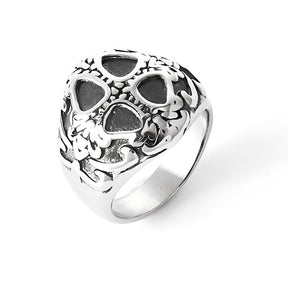 Knights Templar Ring - Black & Silver † Stainless Steel
