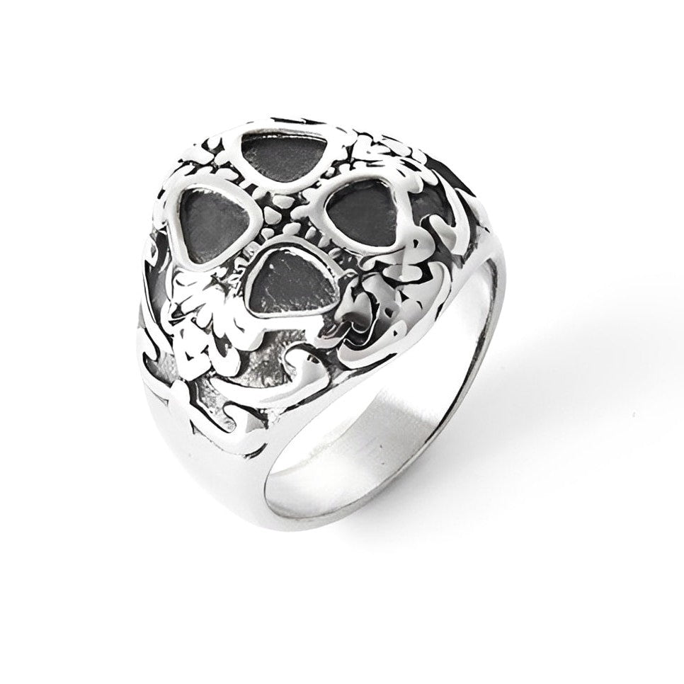 Knights Templar Ring - Black & Silver † Stainless Steel