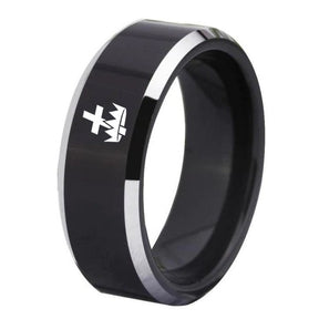 Anillo de los Caballeros Templarios - Tungsteno Negro Personalizable