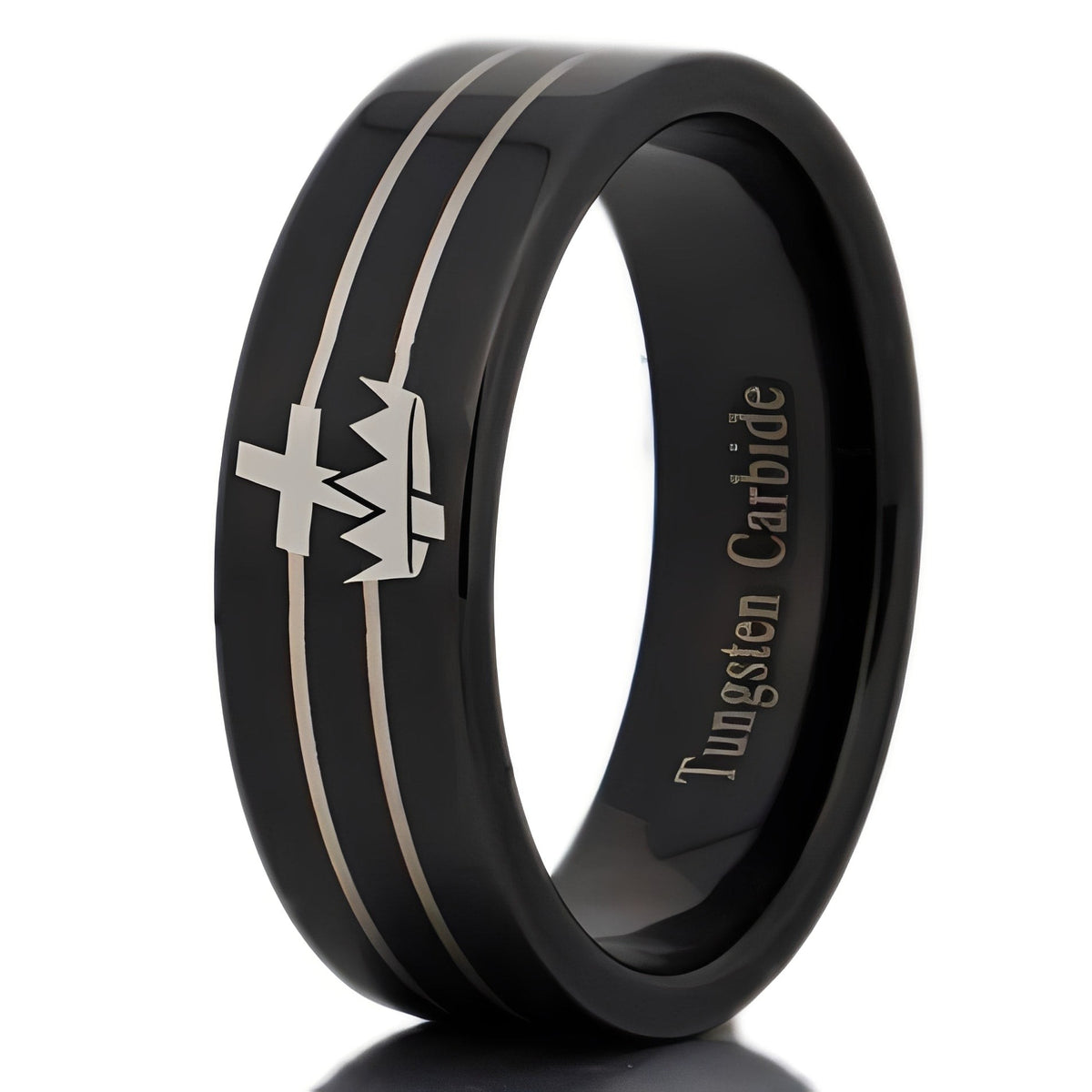 Anillo de los Caballeros Templarios - Tungsteno Negro Personalizable