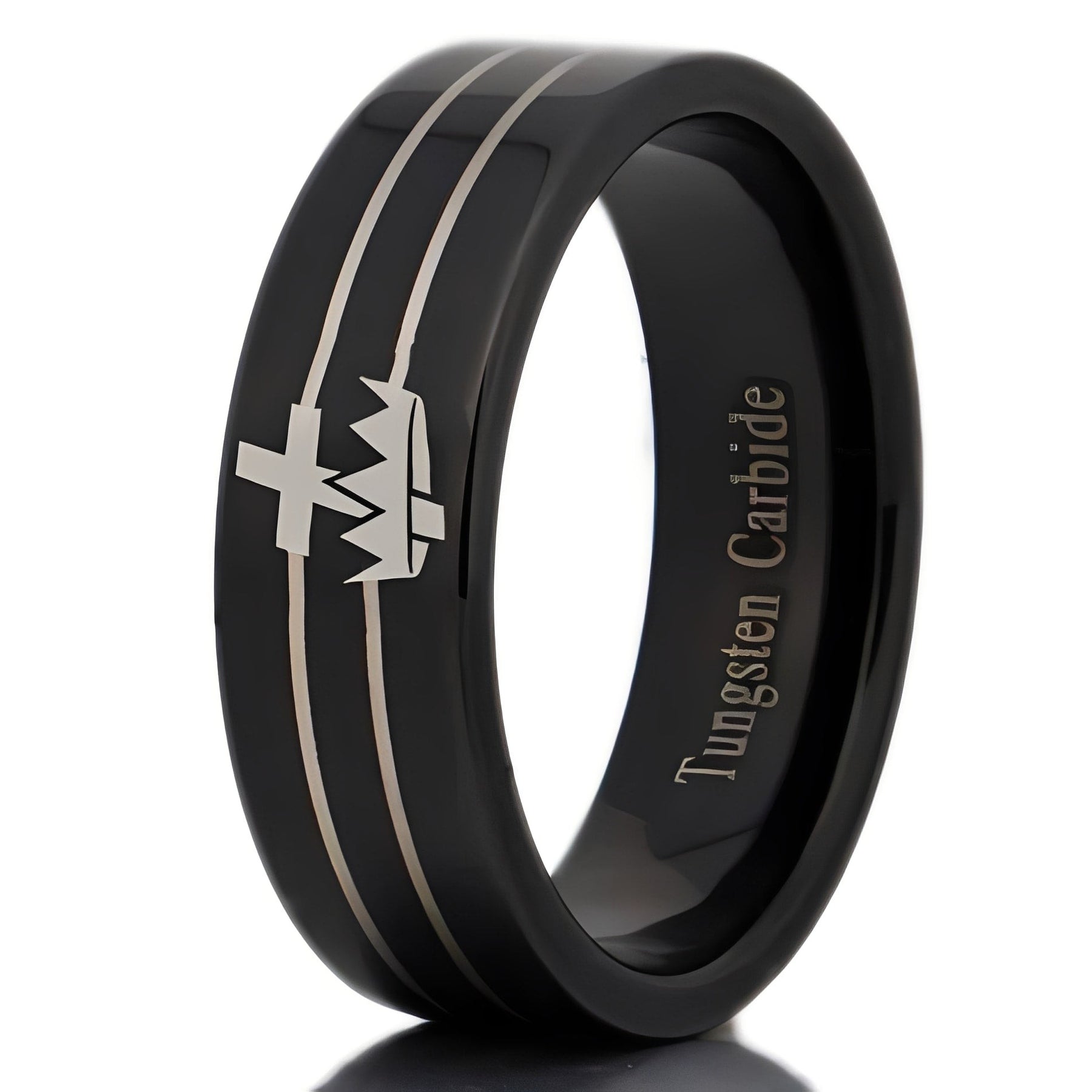 Knights Templar Ring - Black Tungsten Personalizable