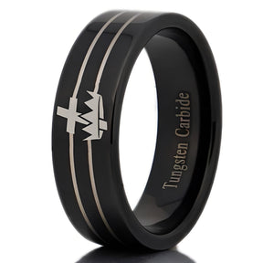 Knights Templar Ring - Black Tungsten Personalizable
