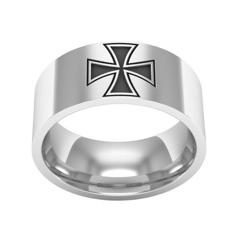 Knights Templar Ring - Cross Band - Bricks Masons