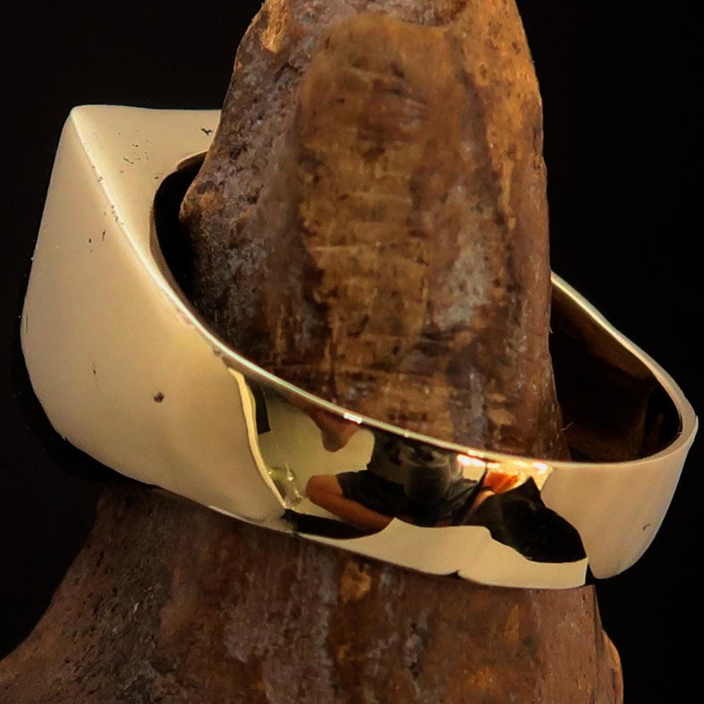 Knights Templar Ring - Red Knight Fleur De Lis Cross Brass - Bricks Masons