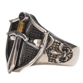 Knights Templar Ring - Silver Zinc Alloy Templar Sword & Shield