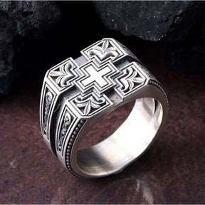 Knights Templar Ring - Silver Zinc Alloy With t