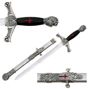 Knights Templar Sword - Knife Red Cross W/ Scabbard 22" - Bricks Masons