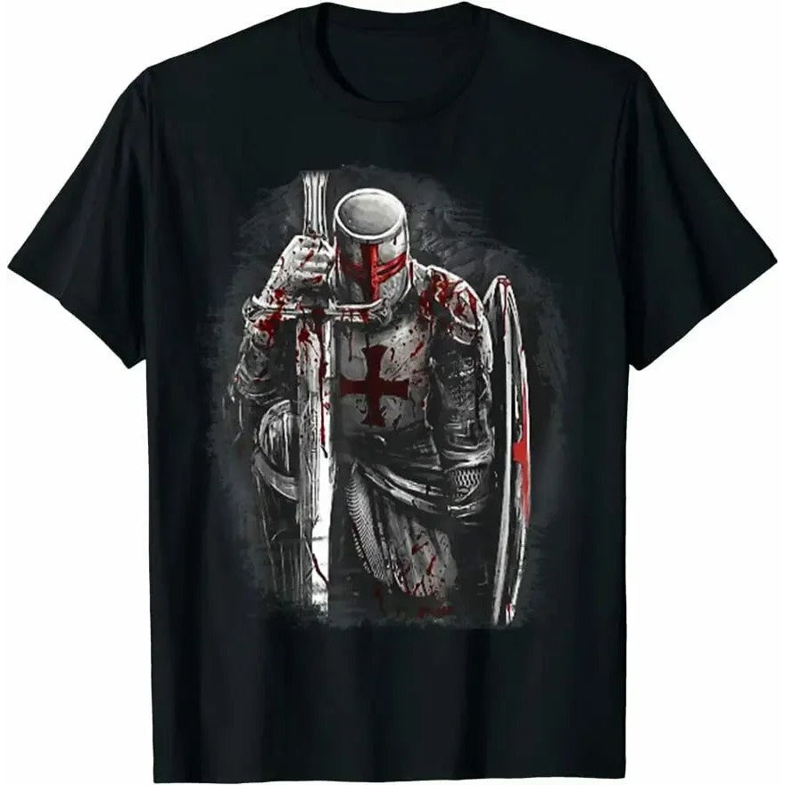 Knights Templar T-shirt - 100% Cotton Black Color