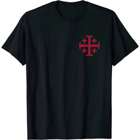 Knights Templar T-Shirt - Cotton Red Jerusalem Cross