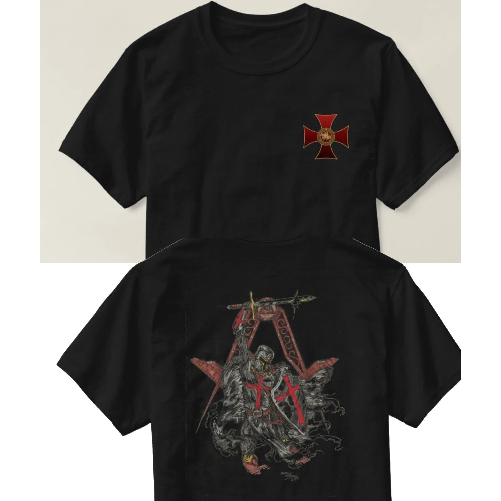 Knights Templar T-Shirt - Cotton Short Sleeve O-Neck