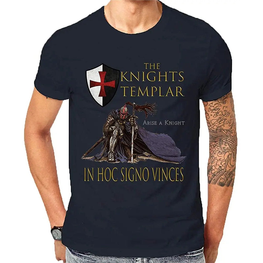 Knights Templar T-Shirt - Premium Cotton Short Sleeve O-Neck In Hoc Signo Vinces