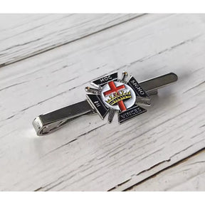 Knights Templar Tie Bar - Classic Cross Crown Gold