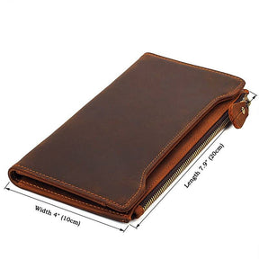 Knights Templar Wallet - Genuine Brown Leather Cross - Bricks Masons