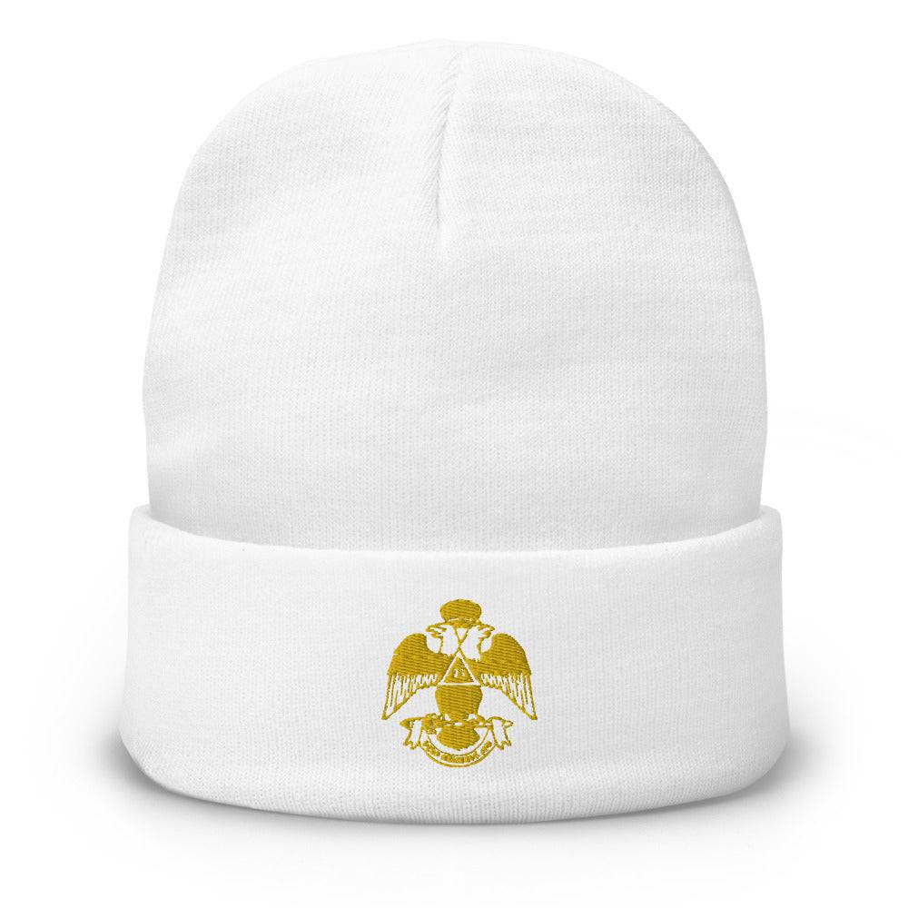 33rd Degree Scottish Rite Beanie - Wings Down Golden Embroidery