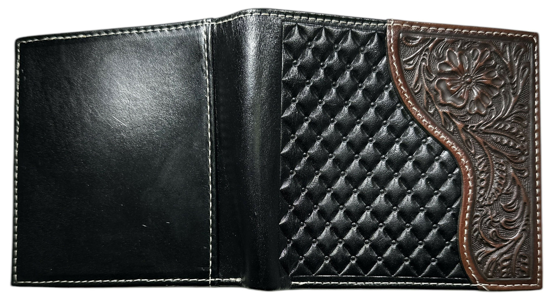 OES Wallet - Nocona Black & Cherry Floral Bi-fold
