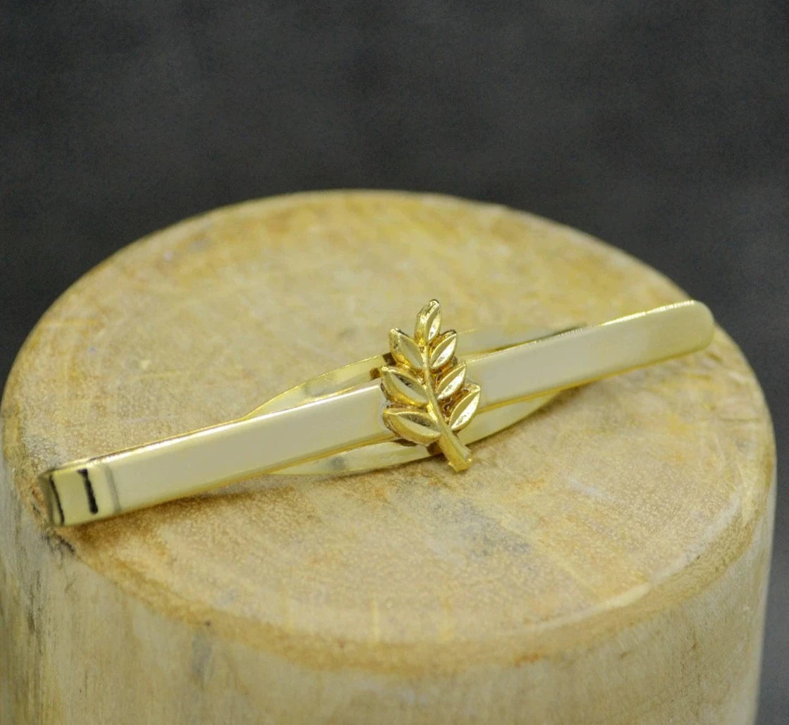Masonic Cufflink - Sprig of Acacia Leaf Gold & Silver Plating - Bricks Masons