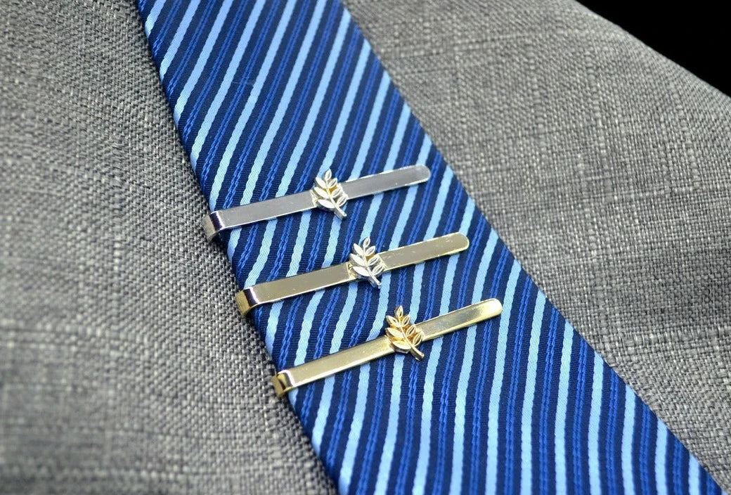 Masonic Cufflink - Sprig of Acacia Leaf Gold & Silver Plating - Bricks Masons