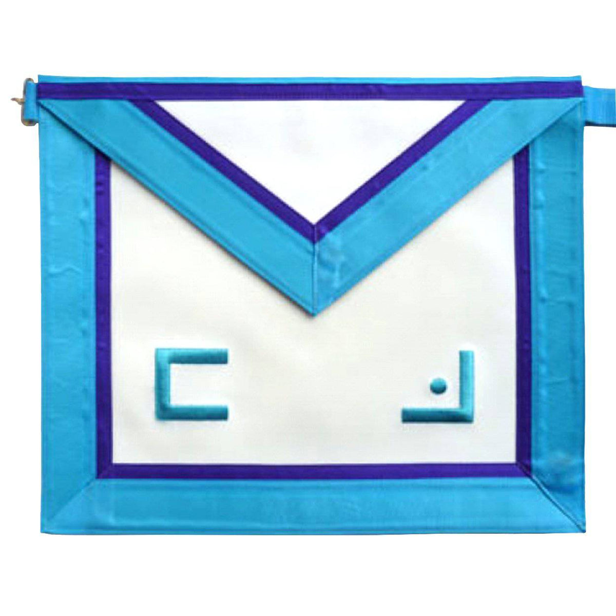 Master Mason Apron - White, Turquoise & Royal Blue - Bricks Masons