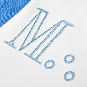 Master Mason Blue Lodge Apron - Blue Ribbon Machine Embroidery - Bricks Masons