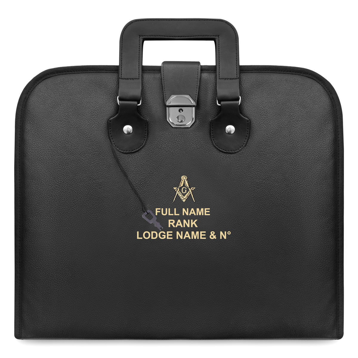 Master Mason Blue Lodge Apron Case - Gold Embroidery With Soft Imitation Leather