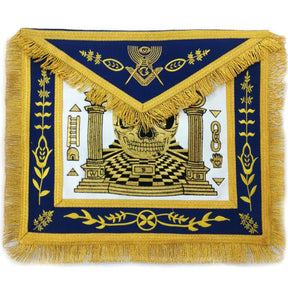 Master Mason Blue Lodge Apron - Gold Machine Embroidery - Bricks Masons