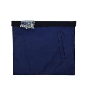Master Mason Blue Lodge Apron - Navy Blue Hand Embroidery - Bricks Masons