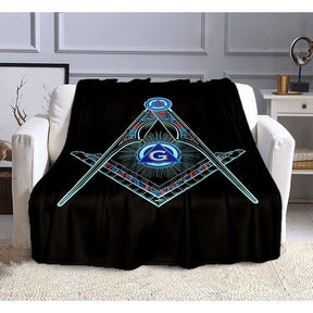 Manta de la Logia Azul de Maestro Masón - Diseño azul 3D