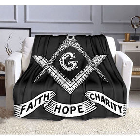 Master Mason Blue Lodge Blanket - Faith Hope Charity