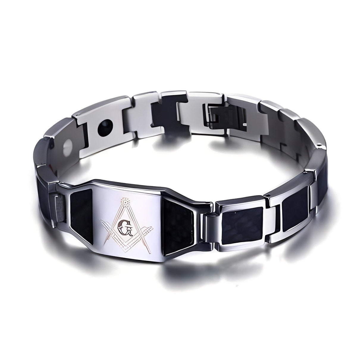 Master Mason Blue Lodge Bracelet - Silver Magnetic Stainless Steel