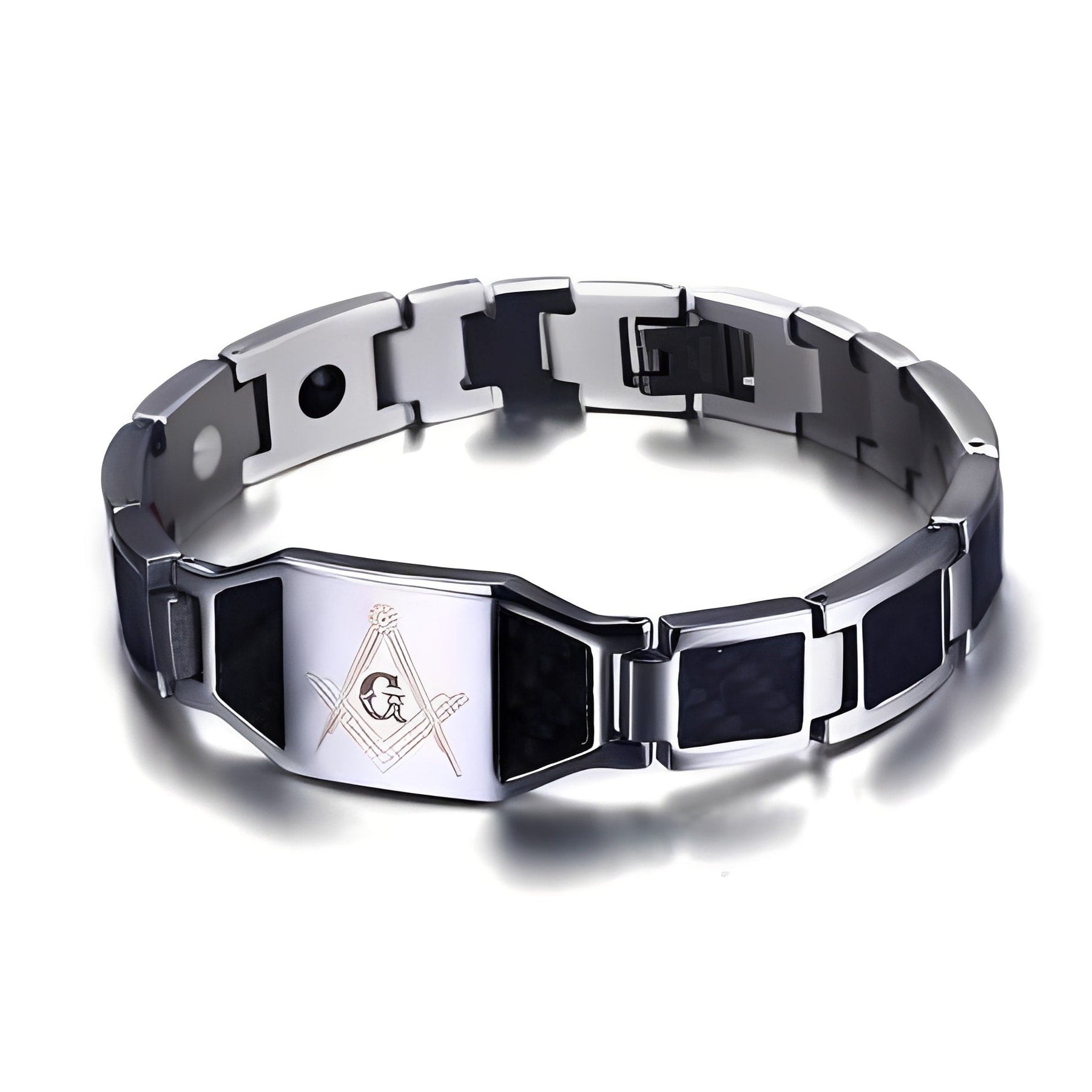Master Mason Blue Lodge Bracelet - Silver Magnetic Stainless Steel