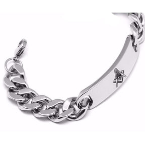 Master Mason Blue Lodge Bracelet - Silver Stainless Steel