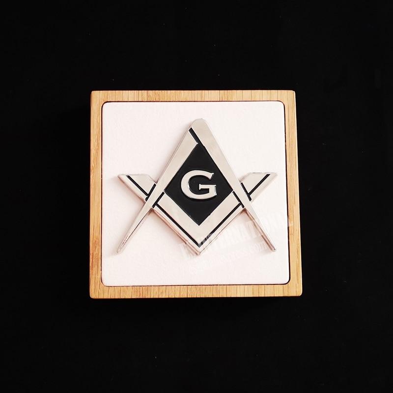 Master Mason Blue Lodge Car Emblem - Electronic Plating - Bricks Masons