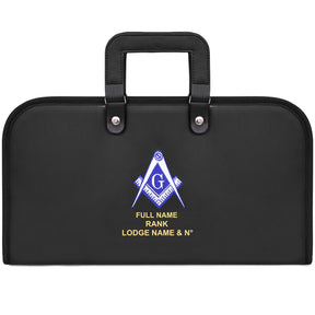 Master Mason Blue Lodge Chain Collar Case - White & Blue S & C Soft Case Half Size